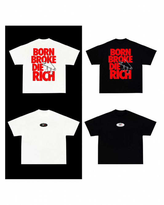 Oversize ¨Born Broke Die Rich¨ (Red)
