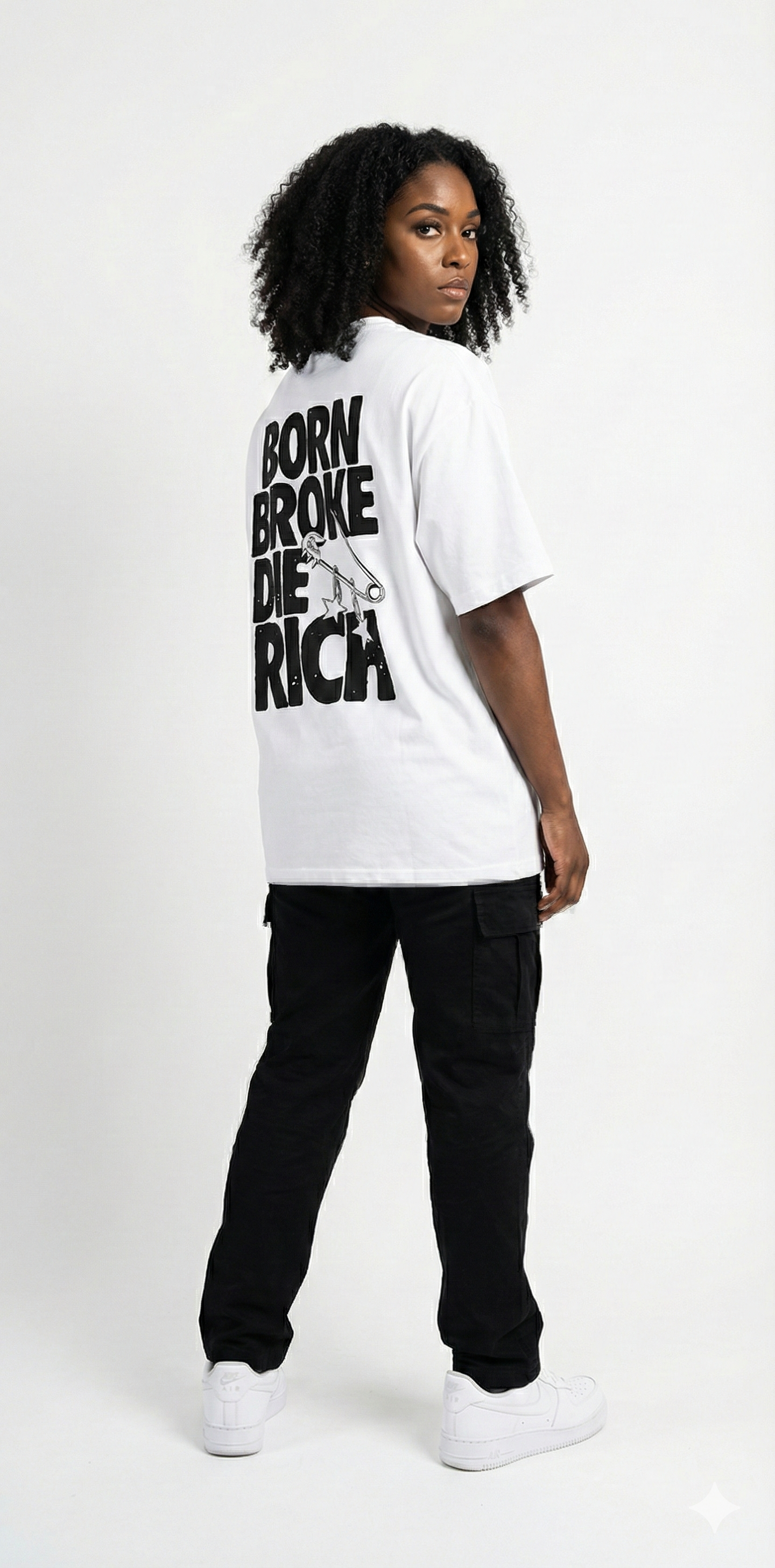 Oversize ¨Born Broke Die Rich¨